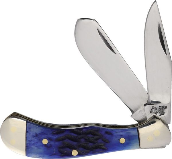 Frost Cutlery Baby Saddlehorn Blue Pick Bone Folding Knife