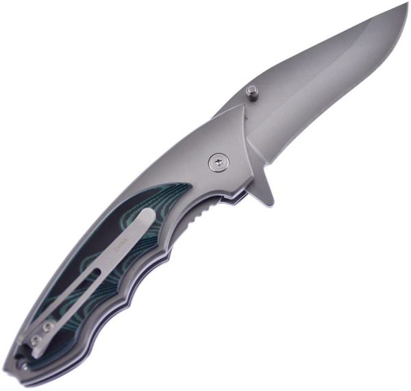 Frost Cutlery Tac Linerlock Green Wood Assisted