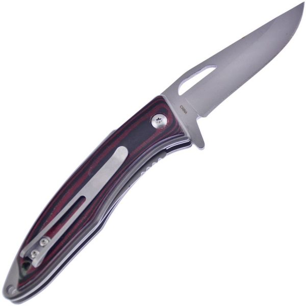 Frost Cutlery Aristocrat Linerlock A/O - Black Red Wood