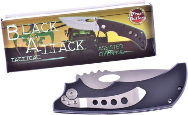 Frost Cutlery Tac Linerlock A/O Drop Point - Black