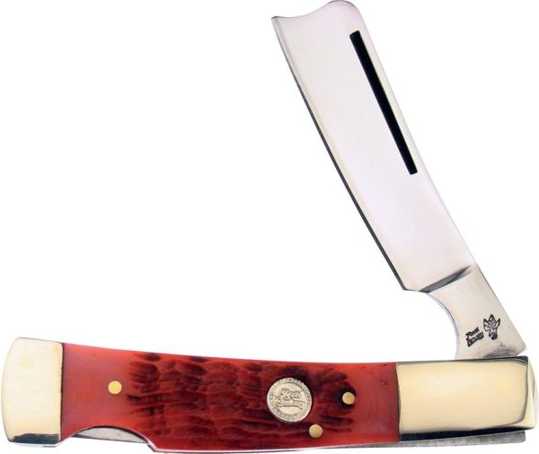 Frost Cutlery Razor Lockback - Red Jigged Bone