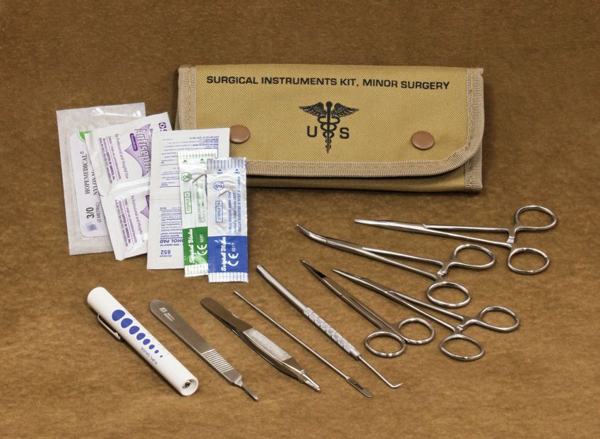Elite First Aid Field Surgical Kit with Stainless Instruments