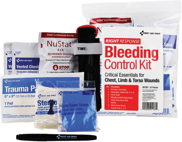 First Aid Only Bleeding Control Kit Chest Torso Limb Trauma