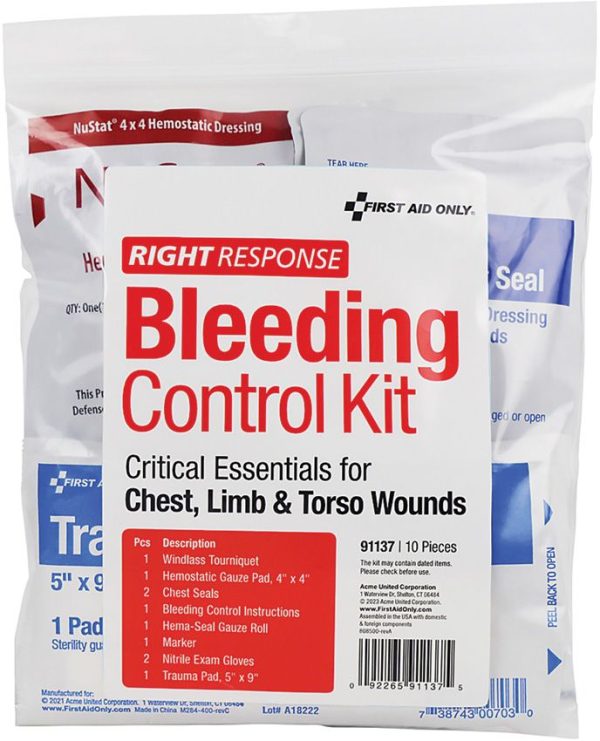 First Aid Only Bleeding Control Kit Chest Torso Limb Trauma