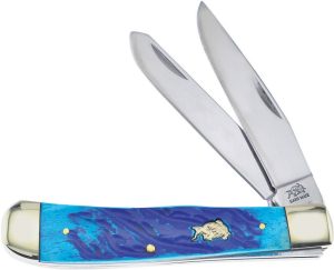 Frost Cutlery Trapper Blue Bone Folding Knife