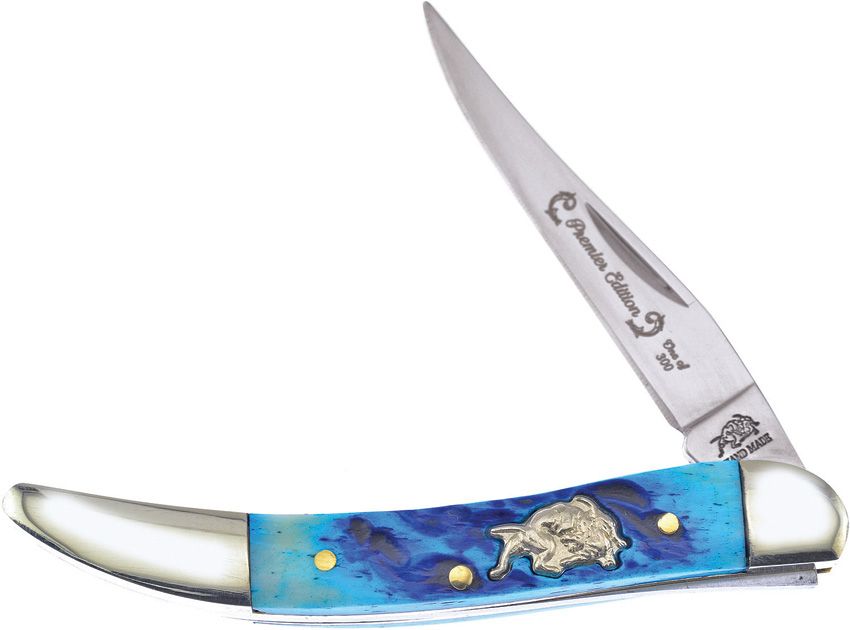 Frost Cutlery Small Toothpick Folding Knife Blue Bone 3in Closed