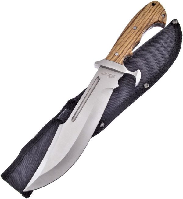 Frost Cutlery Bowie Walnut Fixed Blade Knife Black Hills Steel