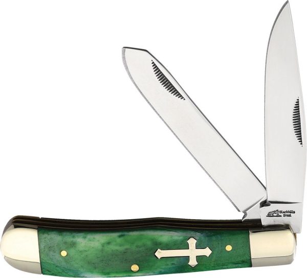 Frost Cutlery Trapper Green Smooth Bone Folding Knife