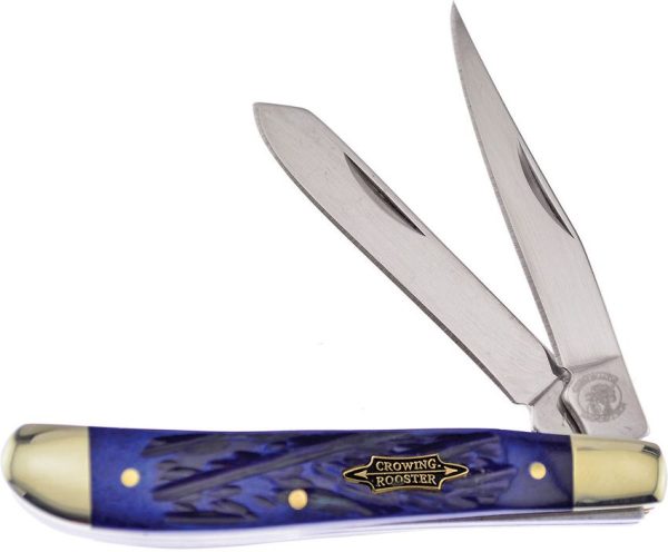 Frost Cutlery Crowing Rooster Trapper Blue Bone