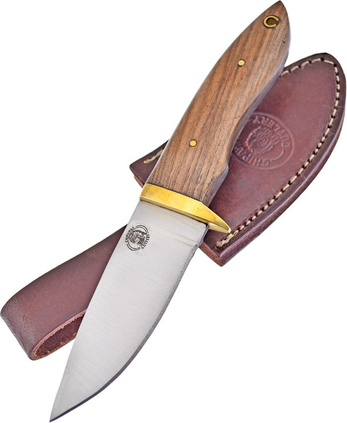 Frost Cutlery Chipaway Buck Tail Classic Fixed Blade Knife 3.5in Satin Stainless Walnut w/ Sheath