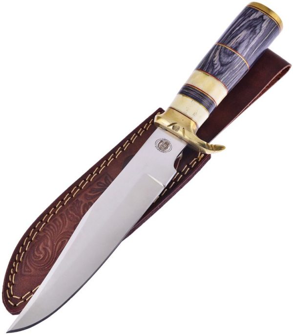 Frost Cutlery Soaring Eagle Fixed Blade Bowie 7" Black Pakkawood