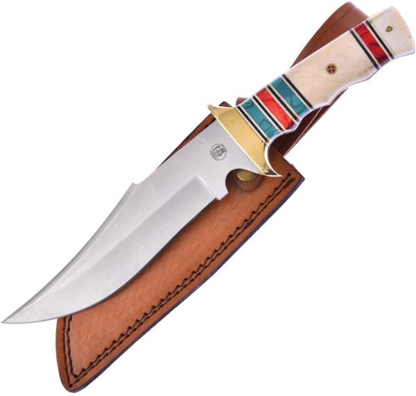 Frost Cutlery Hunter Fixed Blade White Bone Bowie Knife