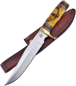 Frost Cutlery Bowie Yellow Bone Fixed Blade Knife 7" Satin