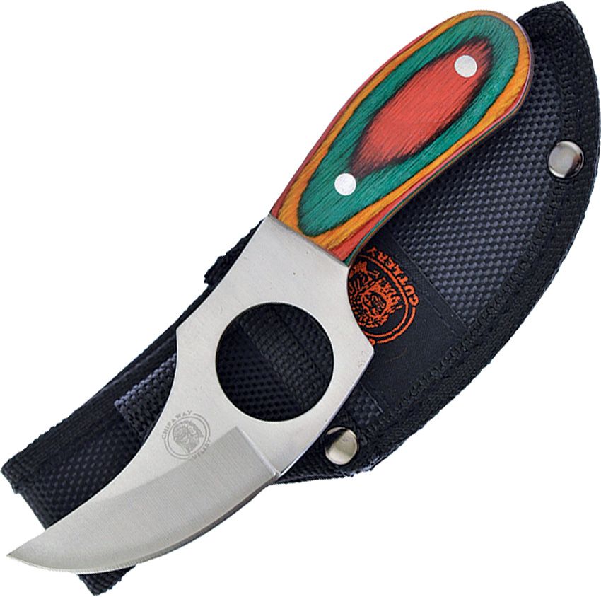 Frost Cutlery Chipaway Cat Skinner Fixed Blade Knife 3.38" Stainless w/ Sheath