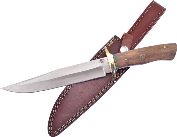 Frost Cutlery Buffalo Spirit Bowie Brown Wood Handle