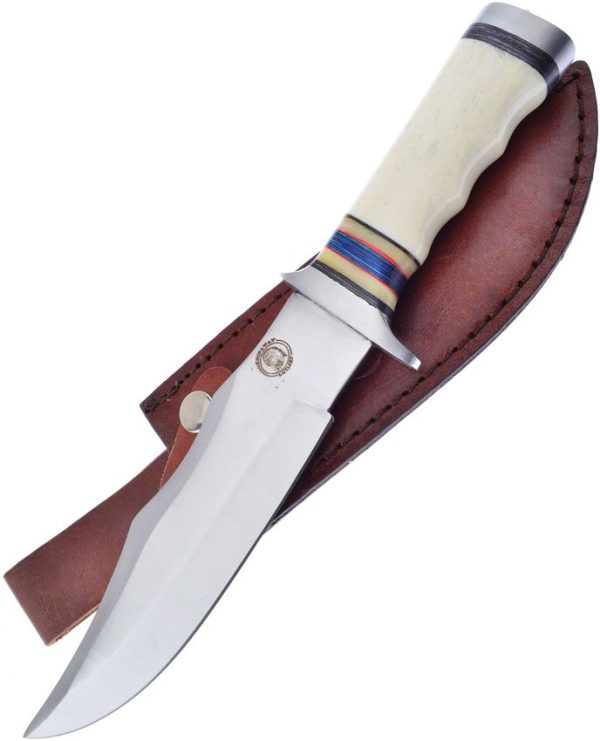 Frost Cutlery Hunter Bowie Fixed Blade - White Bone