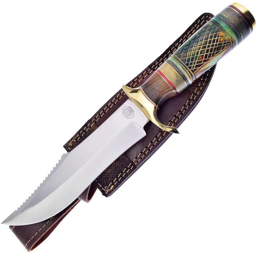Frost Cutlery Chipaway Calm Meadow 7" Fixed Blade Green Bone