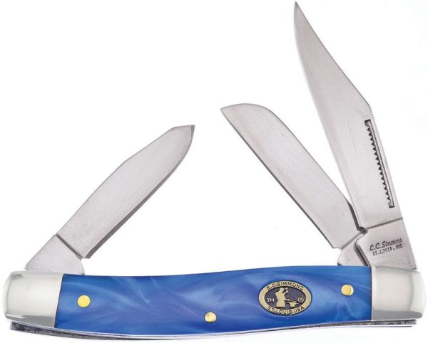 Frost Cutlery E.C. Simmons Stockman Blue Resin - Multi-Blade