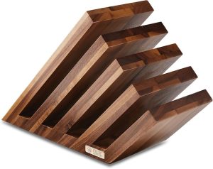 FEL909500.jpg FELIX Magnetic Knife Block Walnut Wood 6 Slot Kitchen Storage