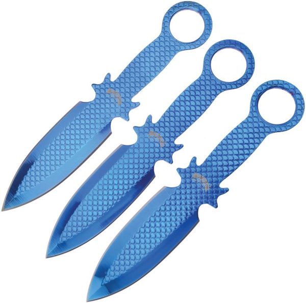 Frost Cutlery Three Piece Thrower Set Blue Titanium