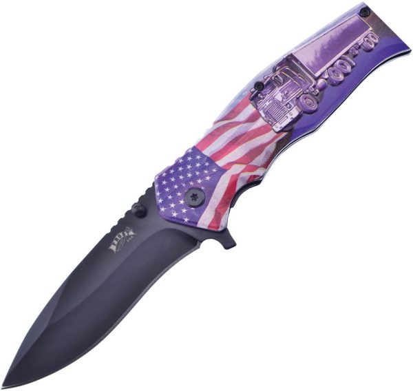 Frost Cutlery Flag Truck Linerlock A/O Aluminum