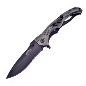 Frost Cutlery Tactical Linerlock A/O Serrated Black