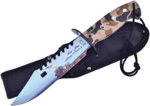 Frost Cutlery Iwo Jima Bowie Fixed Blade - Sawback