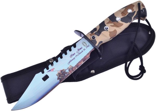 Frost Cutlery Iwo Jima Bowie Fixed Blade - Sawback
