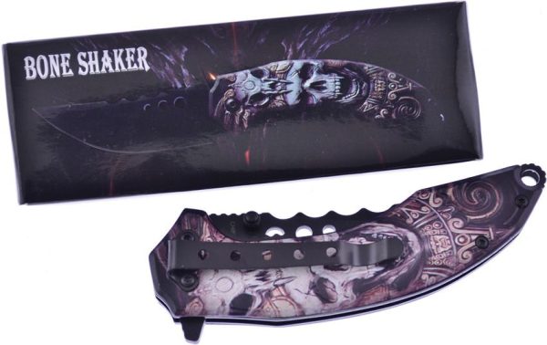 Frost Cutlery Bone Shaker Linerlock A/O - Curved Blade