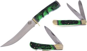 FFDP01STAG.jpg Frost Cutlery Field Pro Wildlife Set Stainless Folding Knife