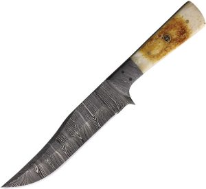 FH Knives Damascus Fixed Blade Bone Handle Full Tang