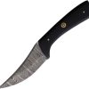 FH Knives Damascus Upswept Fixed Blade Micarta
