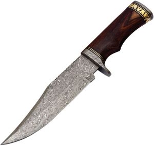 FH Knives Damascus Bowie 7" Damascus Blade Fixed Knife