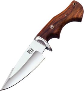 FH Knives Fixed Blade Brown Wood 5" Satin Stainless