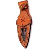 FH Knives Fixed Blade Brown Wood 5" Satin Stainless