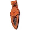 FH Knives Fixed Blade Damascus Blue 5" Blade Pakkawood Handle