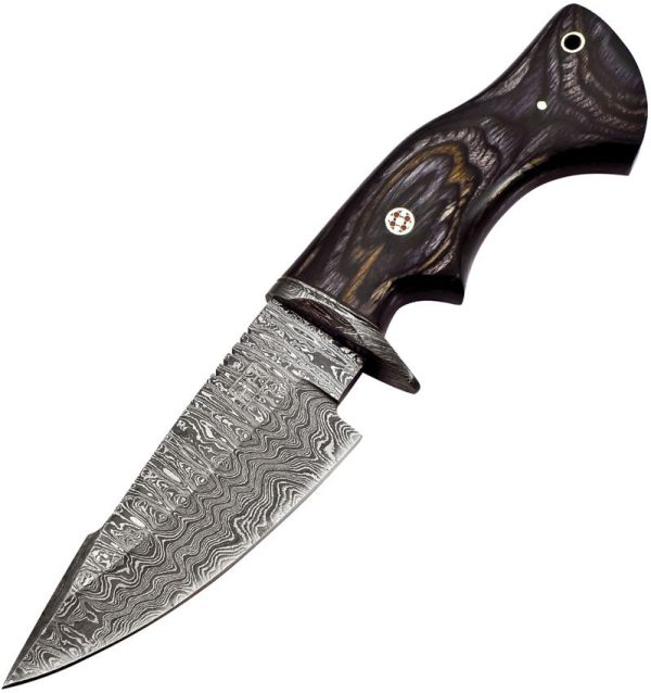 FH Knives Fixed Blade Damascus Gray 5" Damascus Steel Knife