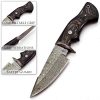 FH Knives Fixed Blade Damascus Gray 5" Damascus Steel Knife