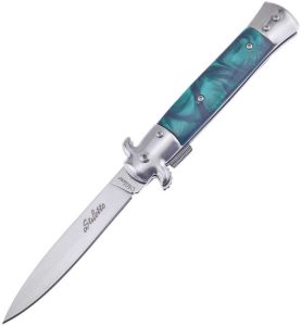 Frost Cutlery Italian Stiletto Milano Folding Knife Green