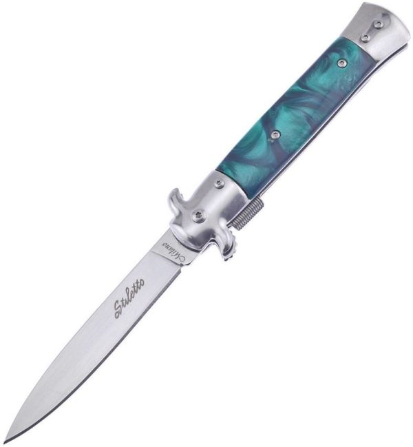 Frost Cutlery Italian Stiletto Milano Folding Knife Green