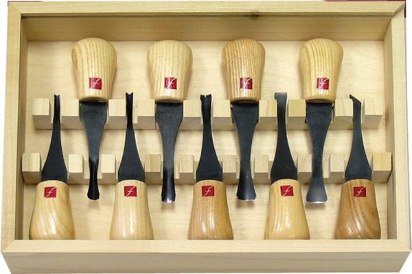 Flexcut Deluxe Palm Set 9pc High Carbon Steel Wood Carving Tools