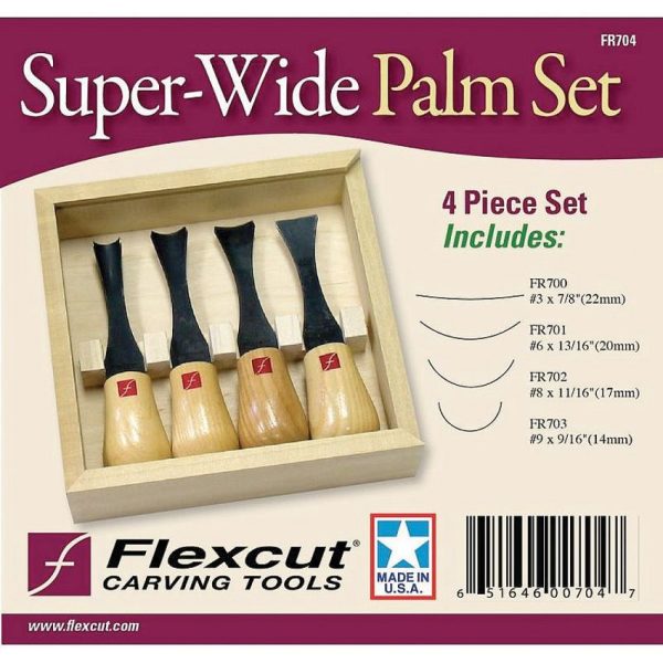 Flexcut Super-Wide Palm Carving Set 4pc High Carbon Steel