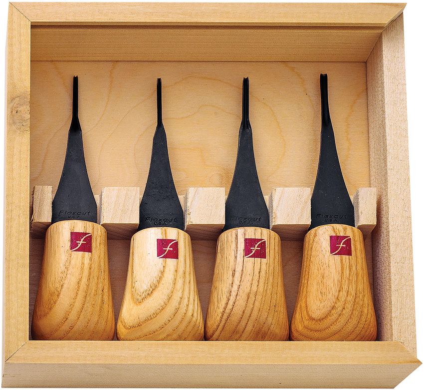 Flexcut Micro-Palm Set Carbon Steel Wood Carving Tools w/ Case