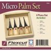 Flexcut Micro-Palm Set 4-Piece Carbon Steel Wood Carving Tools