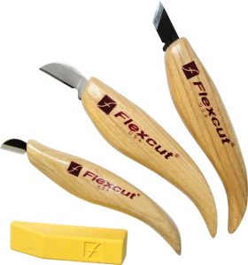 Flexcut 3 Piece Chip Carving Set High Carbon Steel Wood Carving