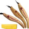 Flexcut Slim Handle Detail Knife Set 4pc High Carbon Steel Wood Carving