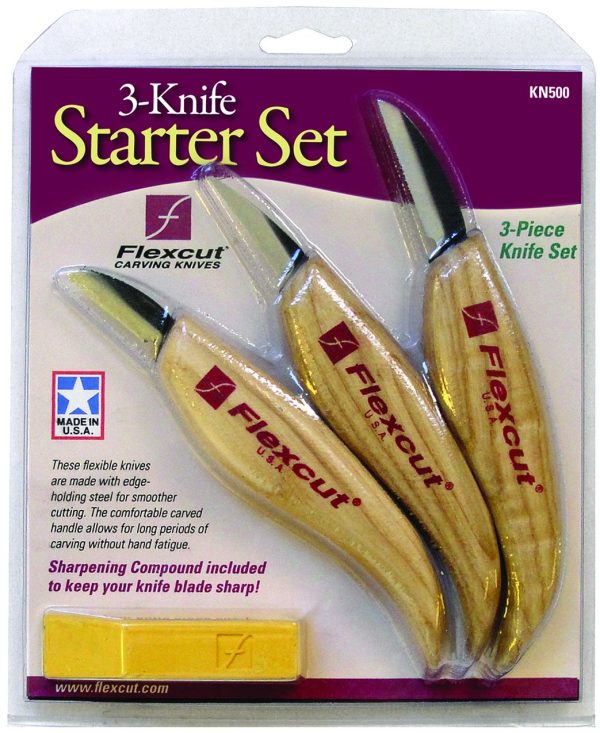 FLEXKN500_add_01.jpg Flexcut Knife Starter Set 4pc Wood Carving High Carbon Steel