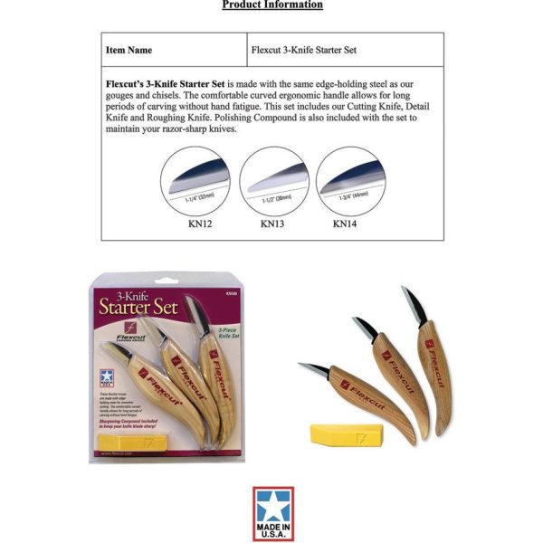 FLEXKN500_add_02.jpg Flexcut Knife Starter Set 4pc Wood Carving High Carbon Steel