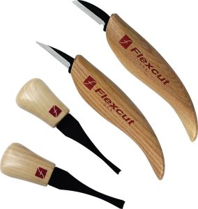 FLEXKN600.jpg Flexcut Beginner Palm and Knife Set 4-Piece Wood Carving Tools