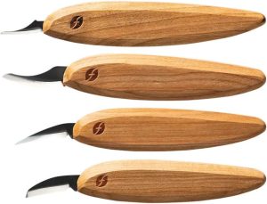 Flexcut 4 PC Carving Knife Set High Carbon Steel Ash Wood